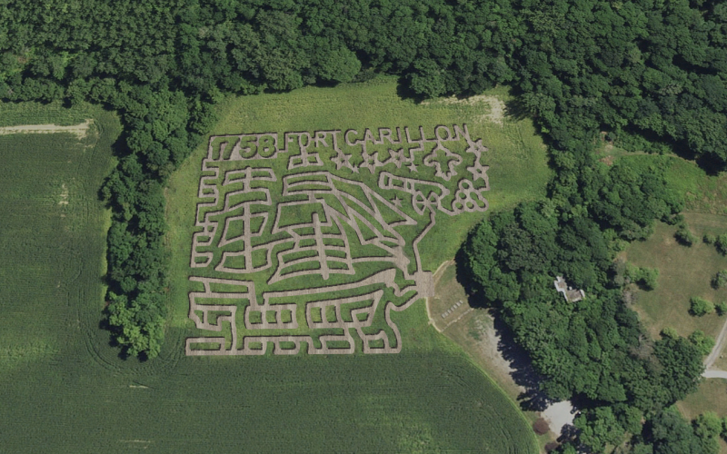 Aerial image of corn maze